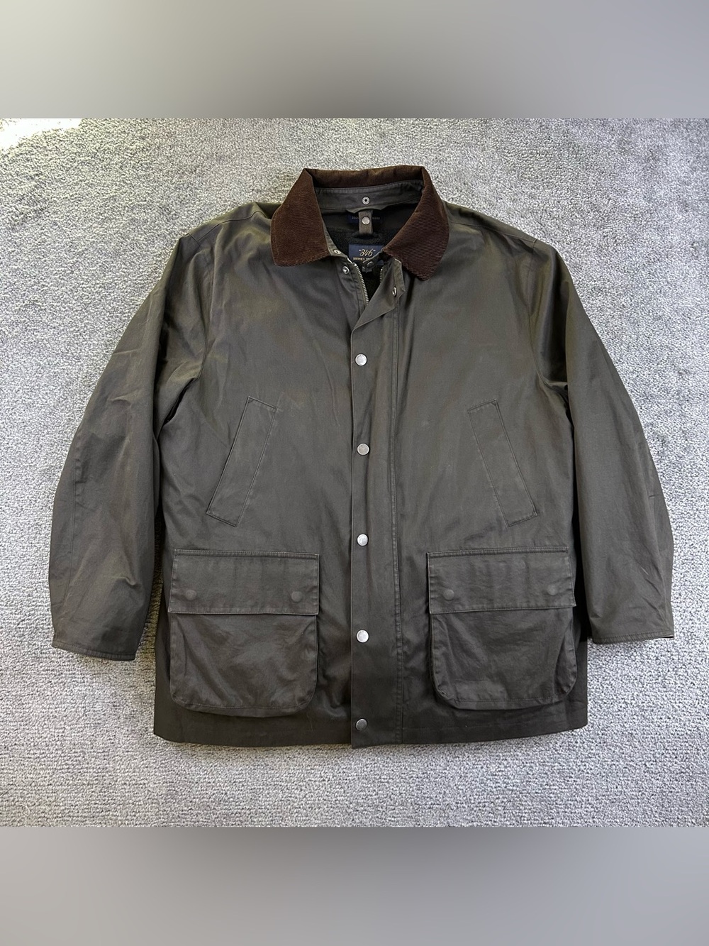 Brooks Brothers Wax Field Barn Safari Utility Jacket Tartan Wool Lined L Hooded